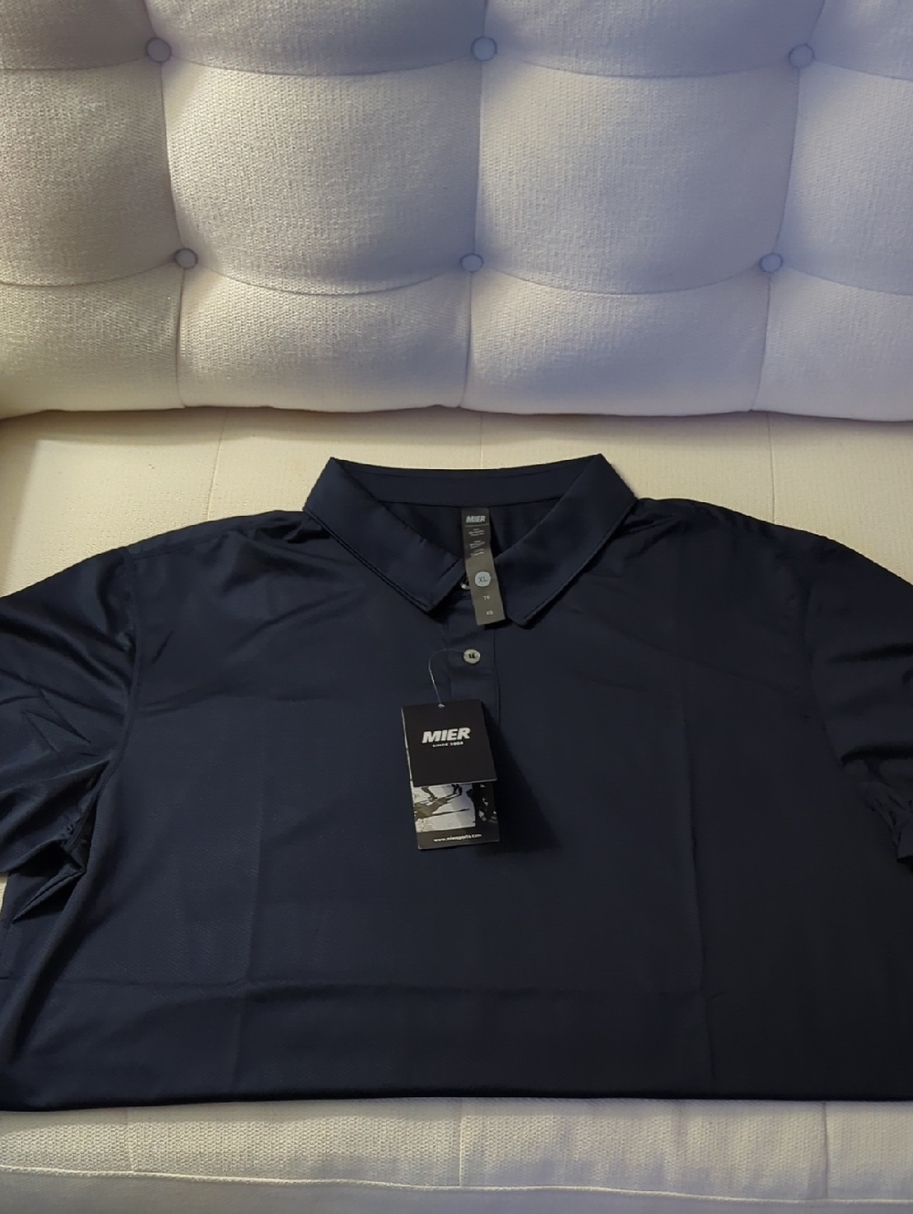 MIER Men's Navy Short-Sleeve Polo - Performance Stretch